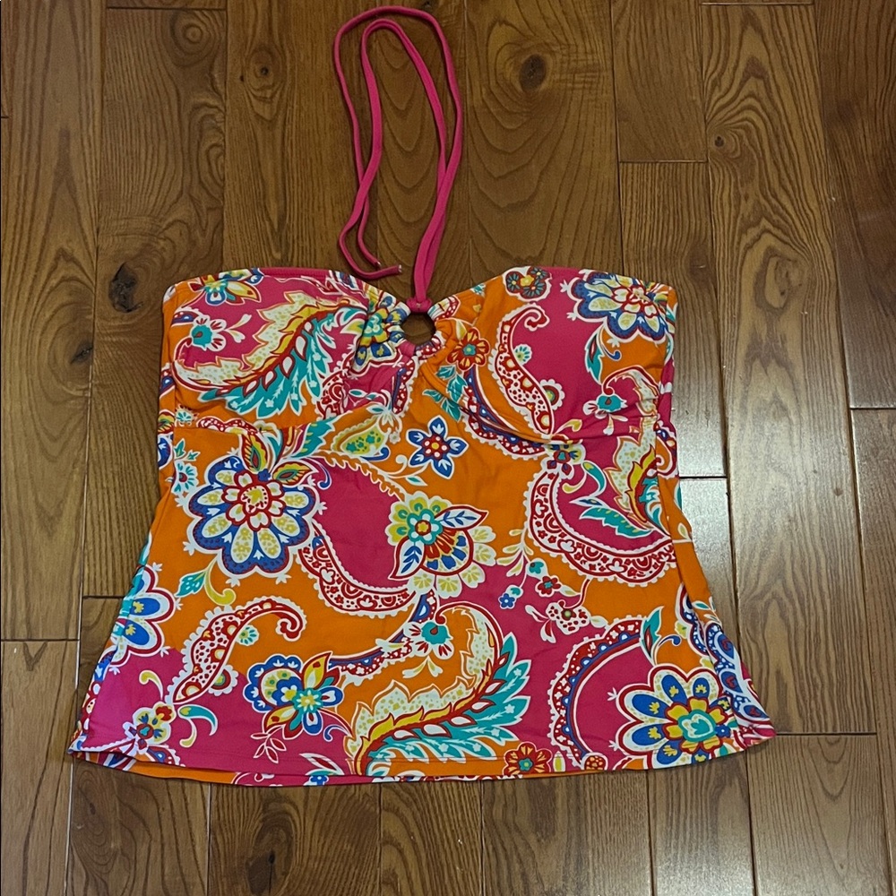 Chap Tankini Colorful Paisley Buikt in Bra size 16
